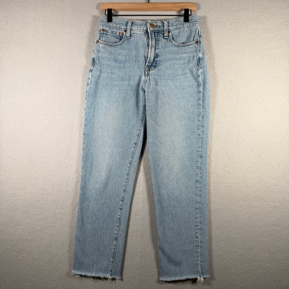 Madewell The Perfect Vintage Jean Light Wash Raw Hem DM3590 Size 26 Womens 28x26